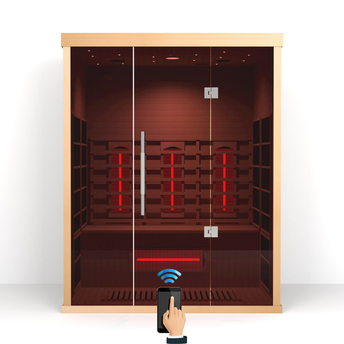 Smartmak® 3 People Indoor Infrared Sauna with Mobile-app Control System - Refresh 3