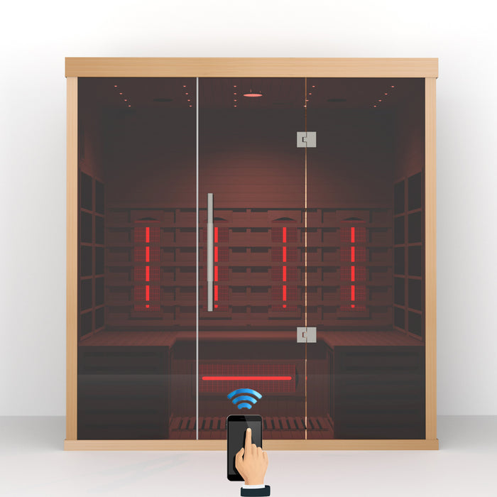 Smartmak® Luxury Ozone Dry Full Spectrum Infrared Indoor Sauna with Mobile-app Control System - Refresh 4