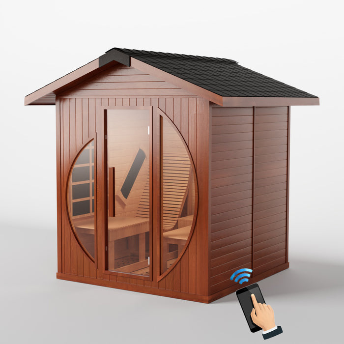 Smartmak® 2 People Outdoor Infrared Sauna Room with Mobile-app Control System - Relax 3