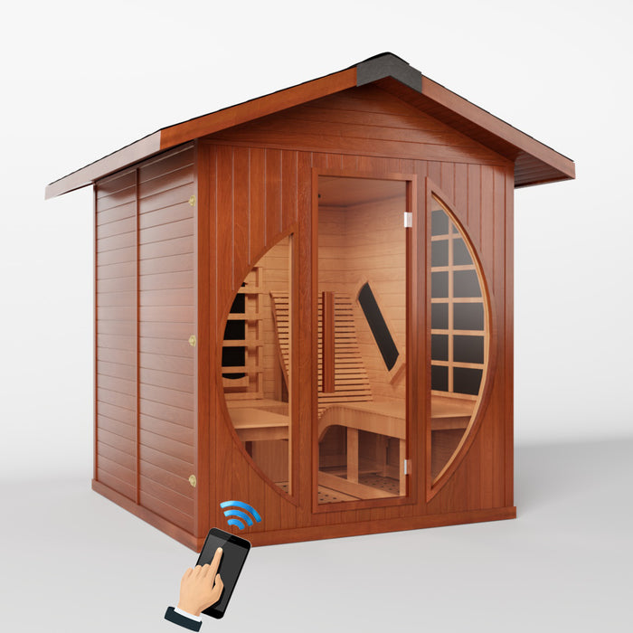 Smartmak® 2 People Outdoor Infrared Sauna Room with Mobile-app Control System - Relax 3